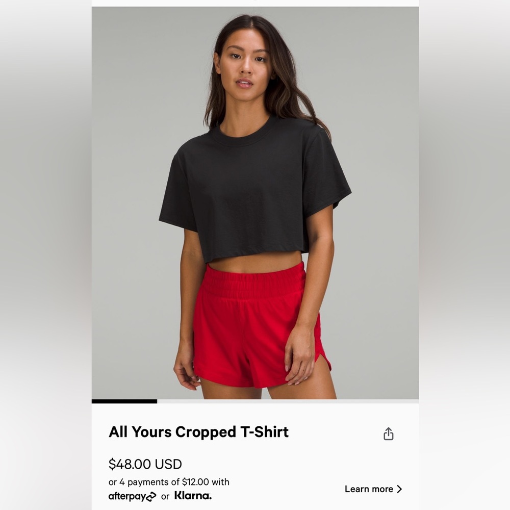 Lululemon Black All Yours Crop Tee | USW 4